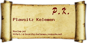 Plavsitz Kelemen névjegykártya